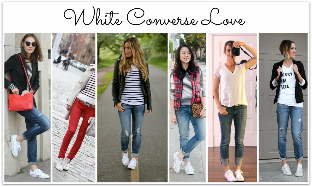women in white converse