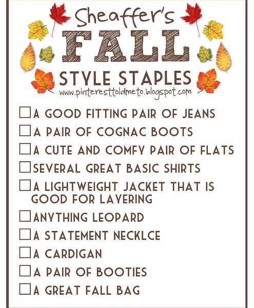 FALL STYLE STAPLES Checklist! And a GIVEAWAY!