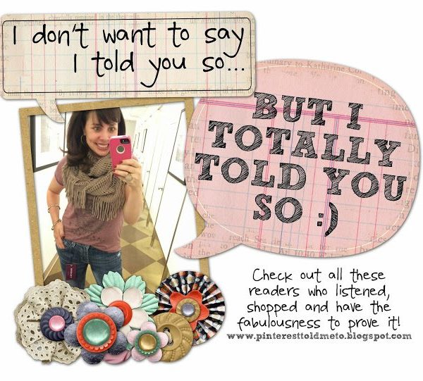 The Theme for Today:  “I Told You So”  :)