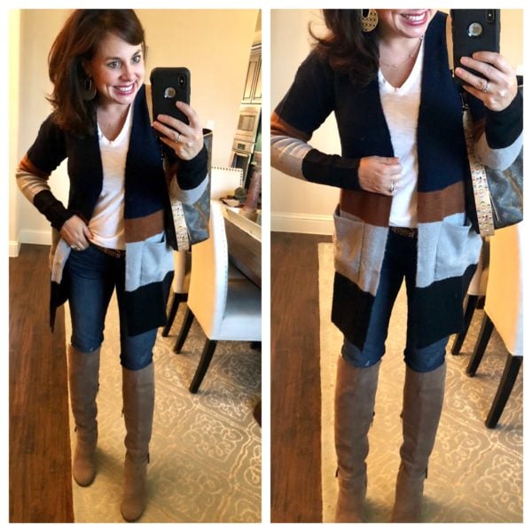 Shopping with Sheaffer:  Sweaters (and a coat!) for New York!
