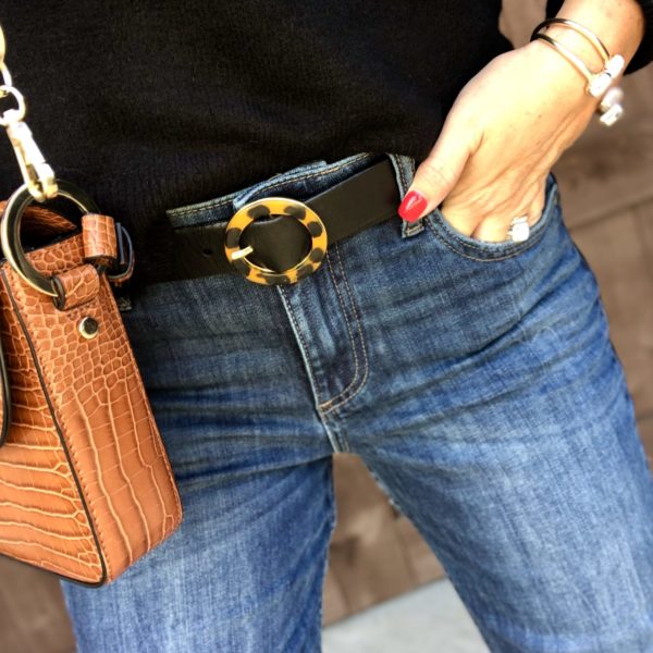 Great Jeans, A Classic Black Sweater, and Leopard Shoes