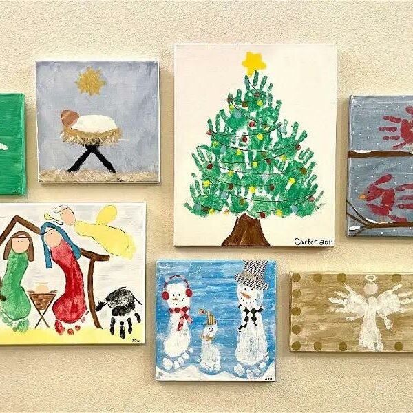 Christmas Hand-Print Art and an Easy and Beautiful Christmas Dessert