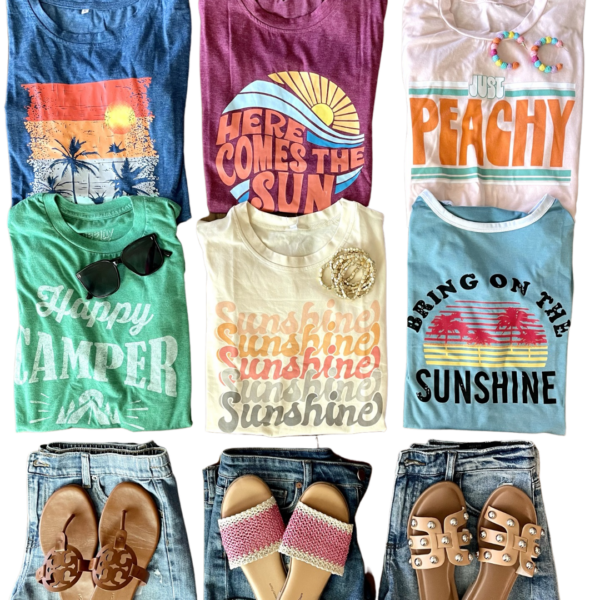 Summer Graphic Tees and Denim Shorts