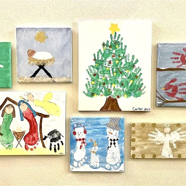 Christmas Hand-Print Art, an Easy and Beautiful Christmas Dessert, and Some Santa Alerts!